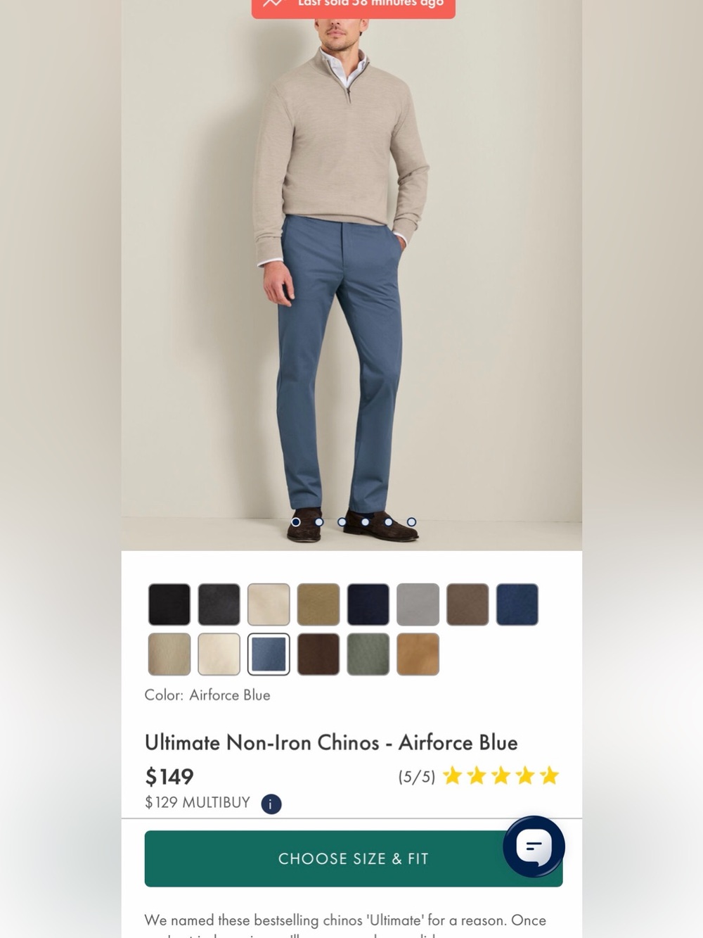 Charles Tyrwhitt Chinos in Airforce Blue